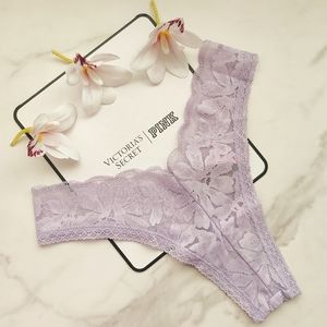 NWT PINK VICTORIA'S SECRET LACIE BRAZILIAN PANTY IN PASTEL LILAC SIZE EXTRA LARG